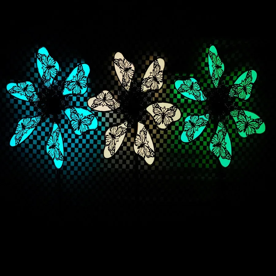 2025 New Metal Craftsmanship Ornaments Luminous Butterfly Inserts Patio Outdoor Decoration Wrought Iron Windmill