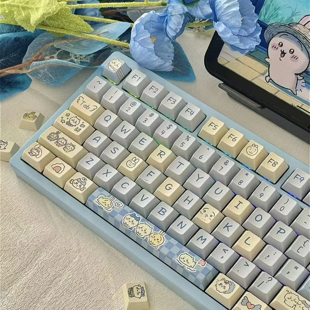 Blue Meow Meow, Keycap 95 Keys, Cherry Highly PBT Customized, Suitable for Mechanical Gaming Keyboard Cap