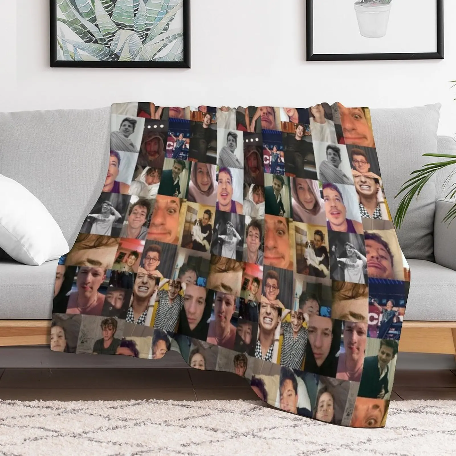 Charlie puth collage Throw Blanket Modern Design Soft Blanket for Home Decor
