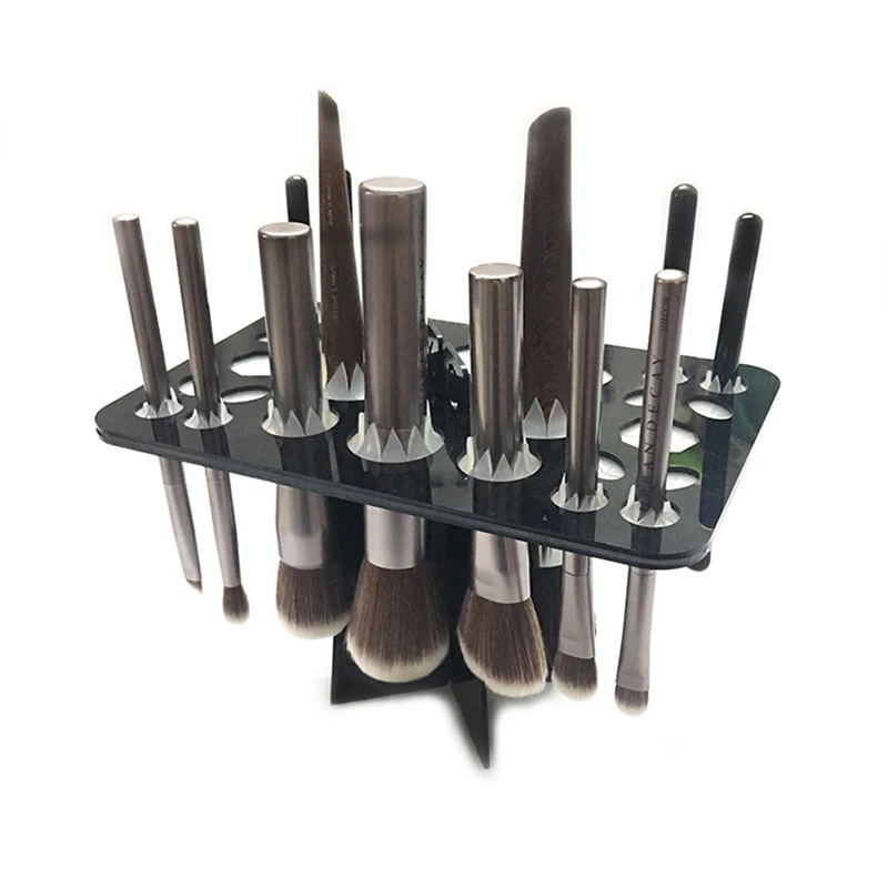 Estante de secado de brochas de maquillaje, soporte plegable con 10 mallas, 26/14 agujeros, soporte para secador de brochas de maquillaje