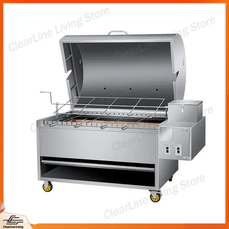 for Aowa Commercial Gas Roasted Whole Sheep Stove Fully Automatic Flip Smokeless Charcoal Roast Chicken Rabbit Lamb Chops Leg