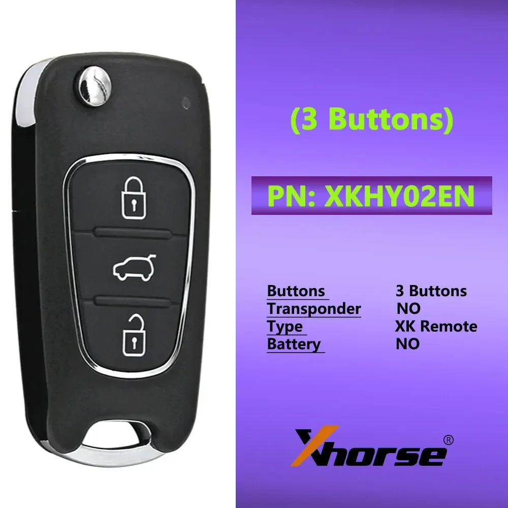 

5Pcs/Lot Xhorse XK Series XKHY02EN Universal Wire Remote VVDI Car Key for VVDI2 / VVDI Mini / Key Tool Max for Hyundai Style