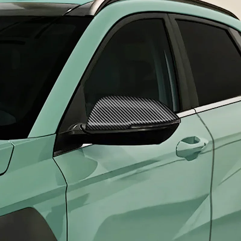 เปลี่ยนกระจกมองหลังด้านข้างครอบคลุมสําหรับ Hyundai KONA 2024 รถอุปกรณ์เสริมคาร์บอนไฟเบอร์ GLOSS