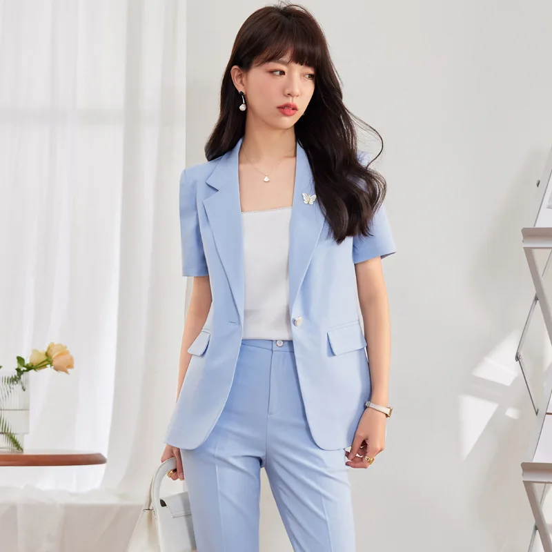 Women's Summer Thin Casual Suit Muxuelian Coat Set Suit Professional Summer2024Small Summer