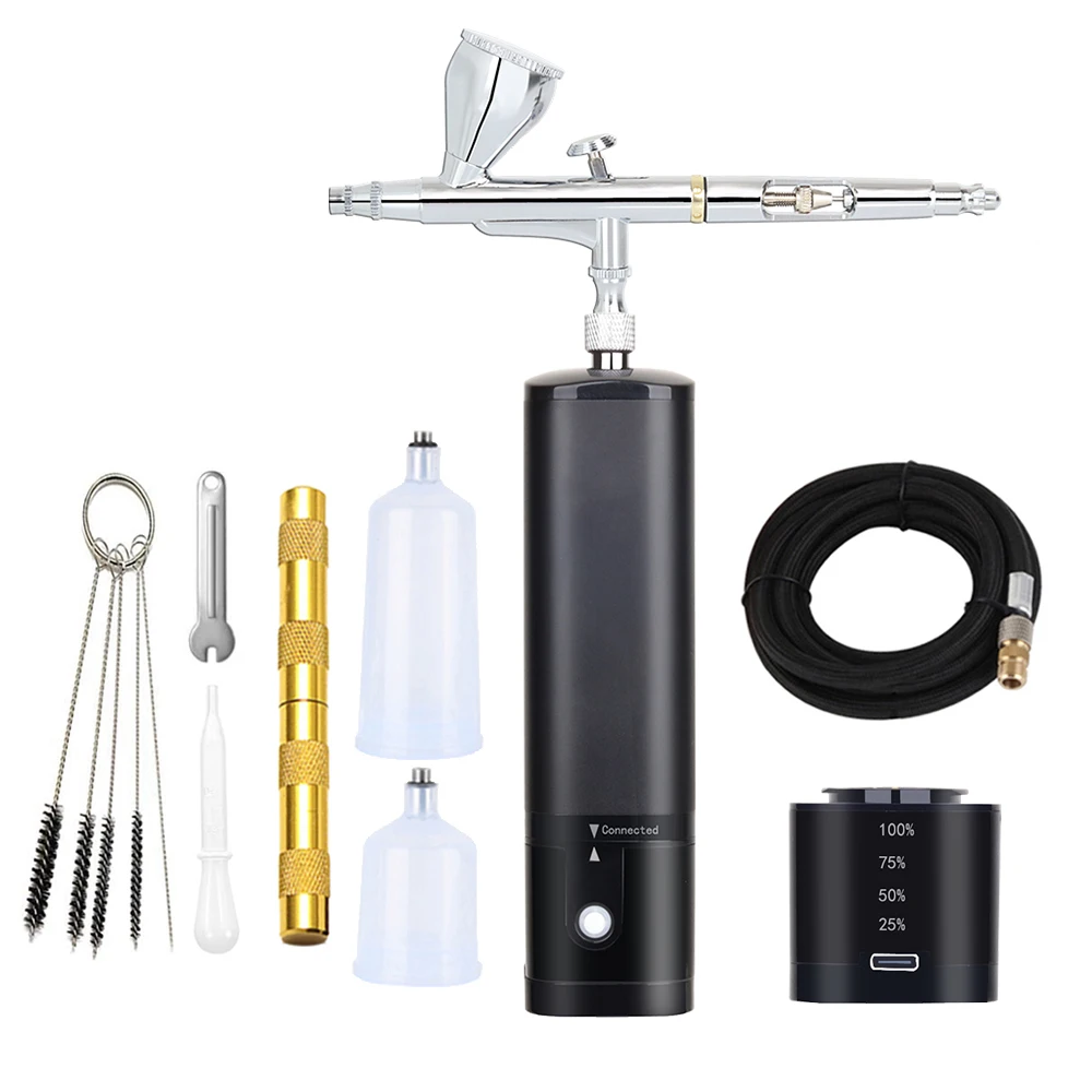 

Portable Auto Start Stop Wireless Airbrush Kit Corpressor Powerful Replace Battery Easy Use Noiseless Customized Super Works