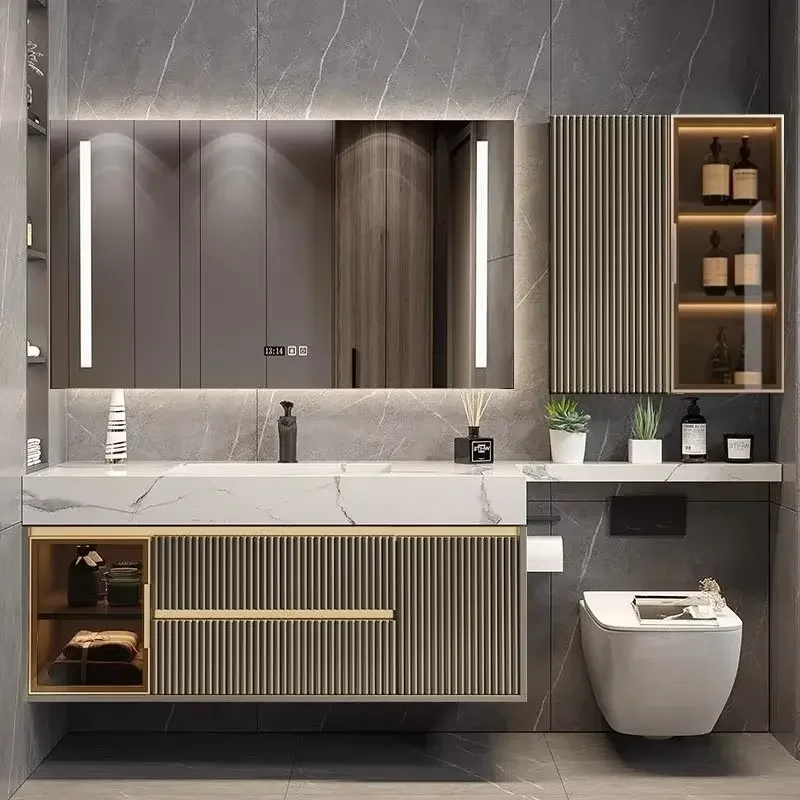 Storing Makeup Bathroom Cabinets Shower Dressers Makeup Modern Bathroom Cabinets Led Light Washing Bathroom  Furnitures