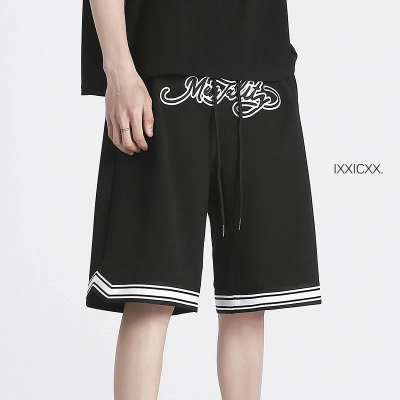 

Lightweight Loose Fit Baskeall orts Men's Summer Spor Straight Leg Casual Mid-Length American Sle Breathable orts