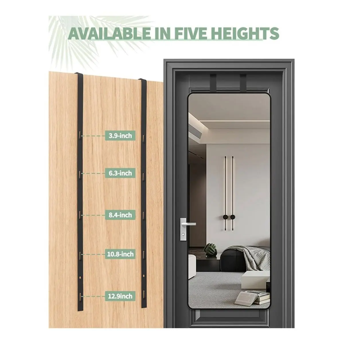 Multi-use Gear 2 PCS over the Door Mirror Hanger, Adjustable Door Mirror Hanger, Five-Hole over -Mirrors Hook, Doors Hangers