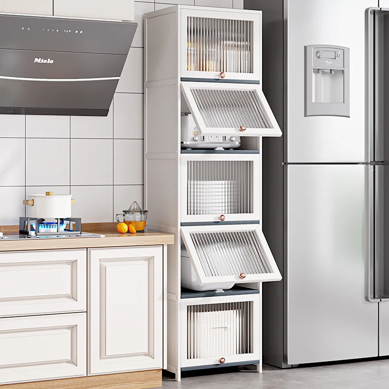 Floor-standing multi-layer corners can be pushed and pulled to move storage shelves and pot racks
