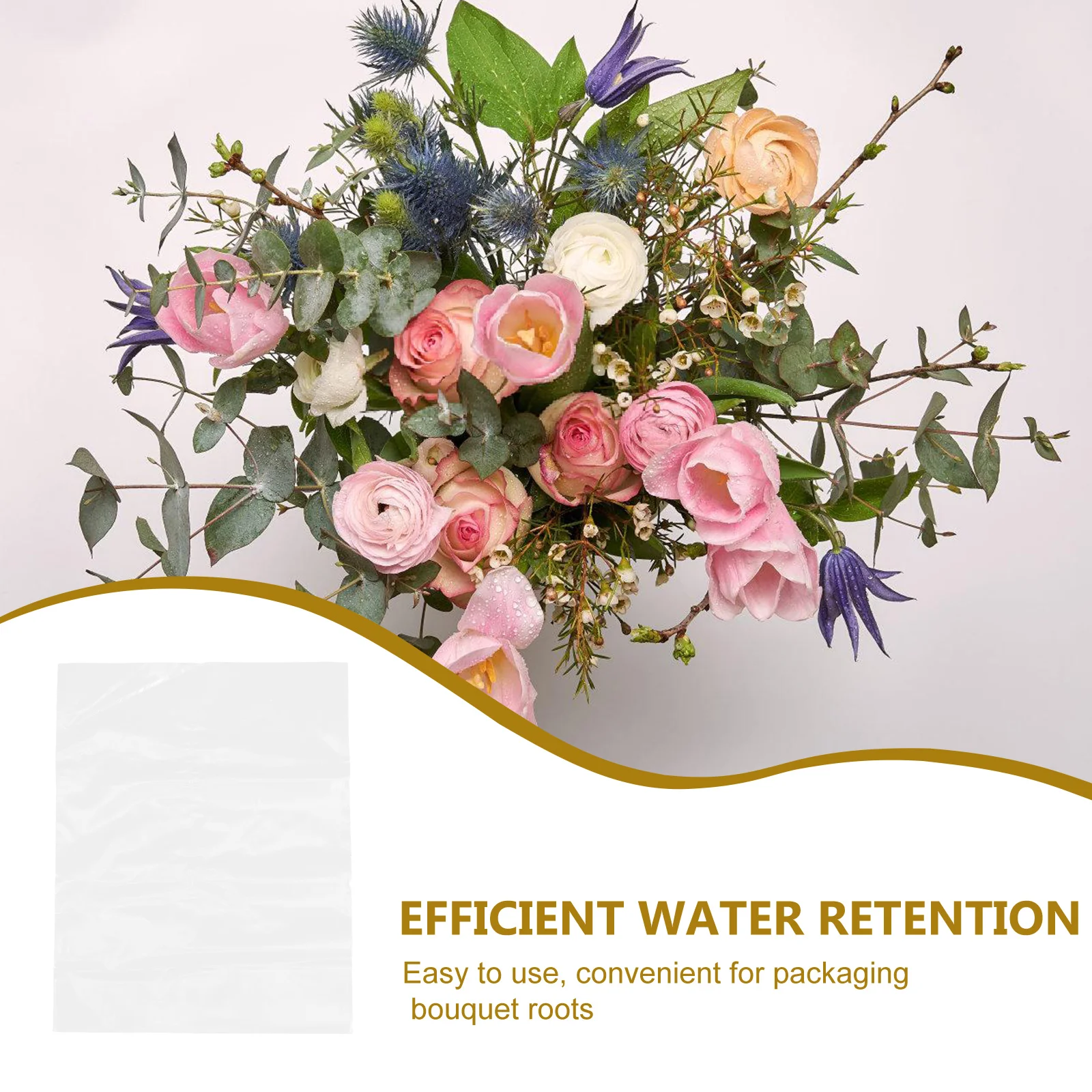50 Uds ramo bolsa de mantenimiento fresco bolsas florales para ramos de flores agua transparente mangas de regalo flores celofán de viaje