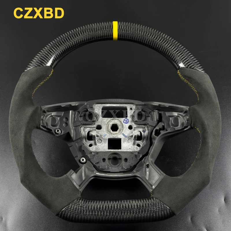 

Fit For Ford Focus 2005-2013 Real Carbon Fiber Steering Wheel High Quality Leather Racing Wheel Customized