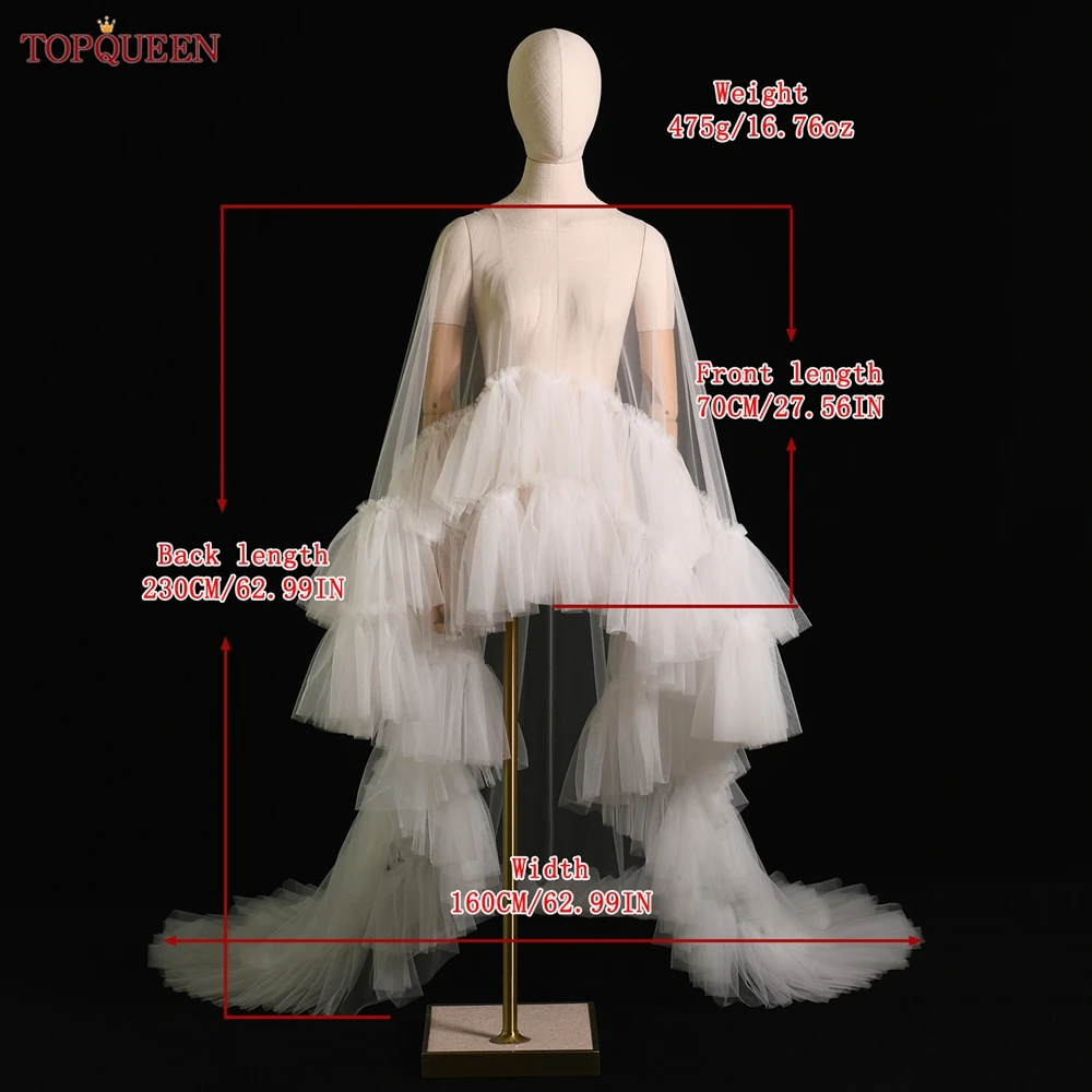 TOPQUEEN G114 Scialli da sposa bianchi con giacche bordo in pizzo per abiti da sposa Donna Mantello Velo Giacche da sposa Avvolgere personalizzabile