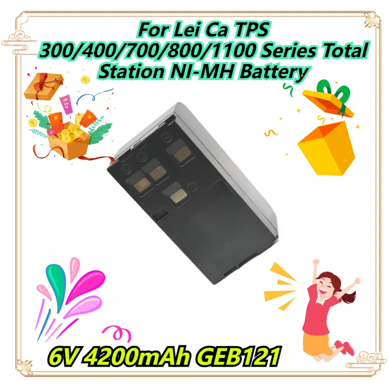 

6V 4200mAh GEB121 For Lei Ca TPS 300/400/700/800/1100 Series Total Station NI-MH Battery