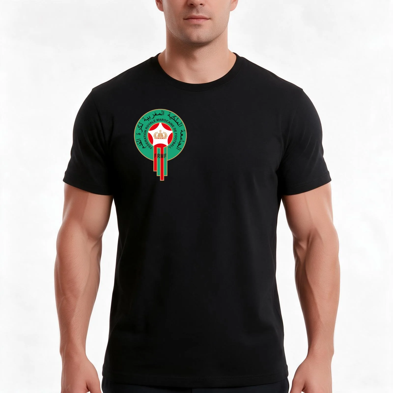 ROYAL MOROCCAN FOOTBALL FEDERATION T-Shirt, Summer Casual Cotton Tee, Oversized Streetwear Tops, Vintage Graphic Print