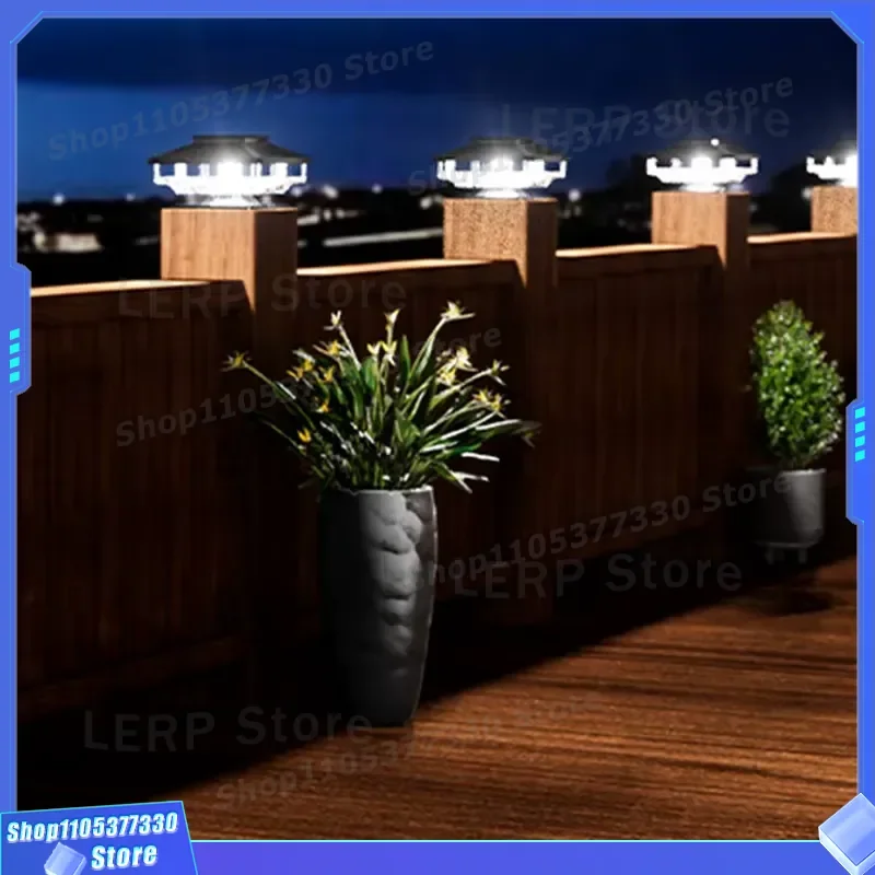White 5x5 Solar Post Cap Light Waterproof Outdoor Landscape Lamp for Deck Fence Top Installation OEM Wholesale Durable Design
