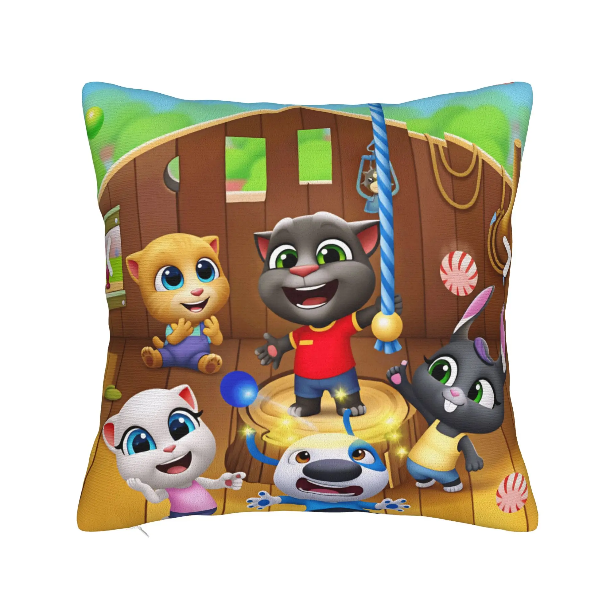 Pillow Case Decorative T-Talking T-Tom And F-Friends Soft  Pillow Cover For Sofa Home Decor Kawaii Pillowcases