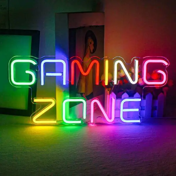 Other Game Zone Neon Sign LED Neon Light Gaming Room Decor Wall Art Light USB Powered Acrylic