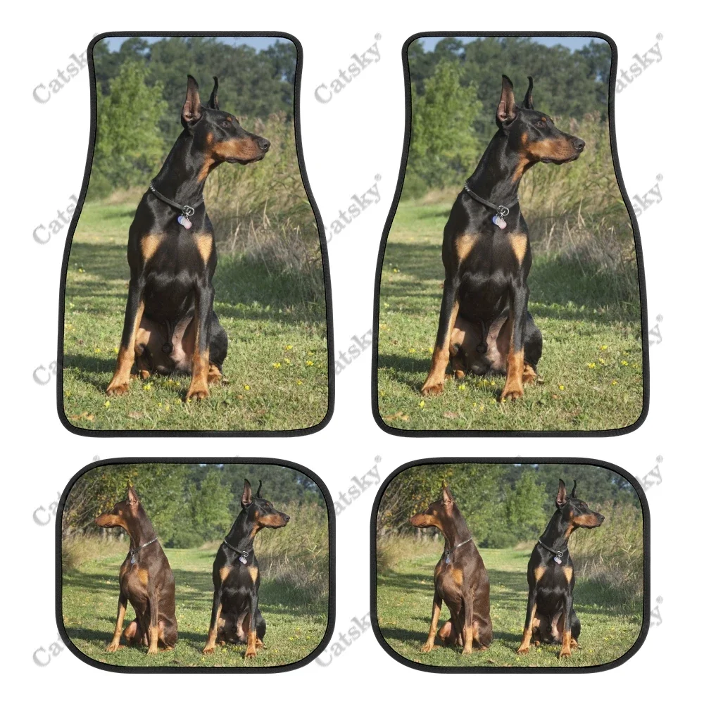 German Doberman Pinscher Car Floor Mats Carpet Non-Slip Rubber Mats 4-Pack for Car Accessories SUV Truck Floor Mats