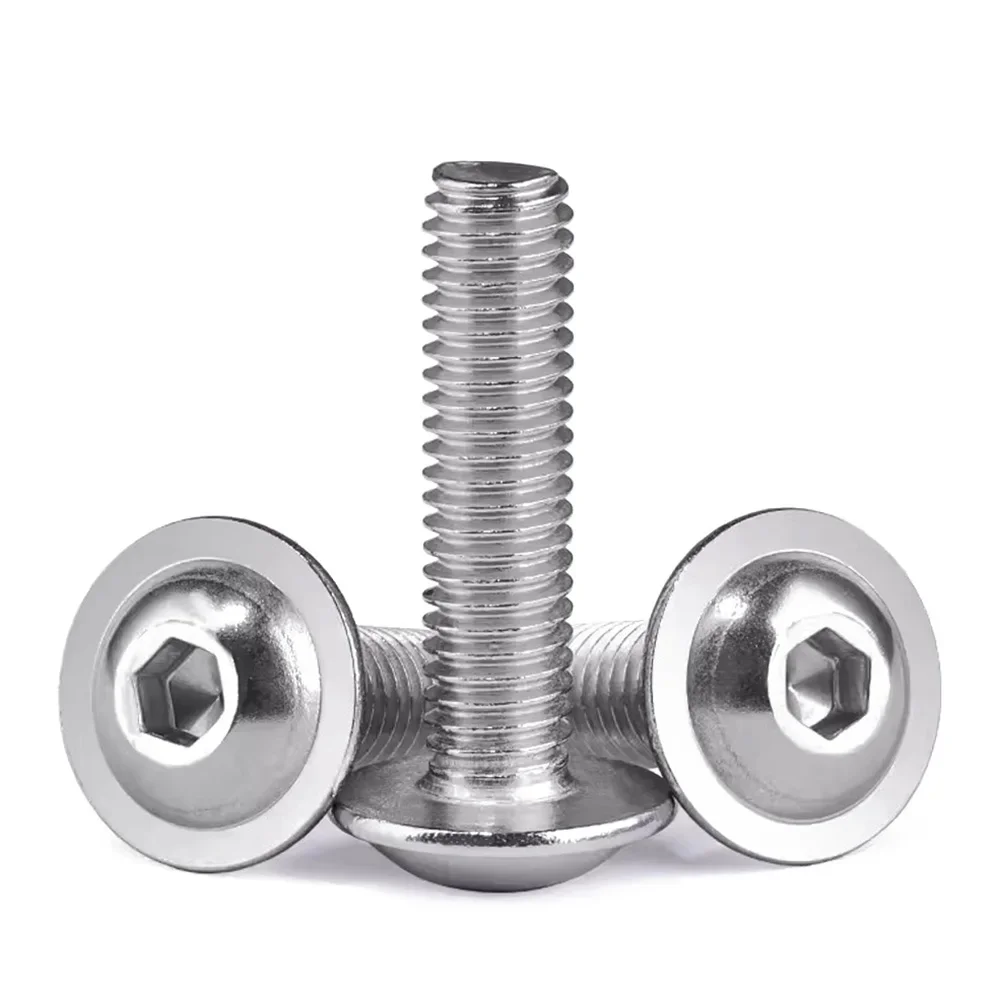 304 Stainless Steel M2 M2.5 M3 M4 M5 M6 M8 M10 Hex Hexagon Socket Round Button Head With Washer Collar Bolt Screw ISO7380.2