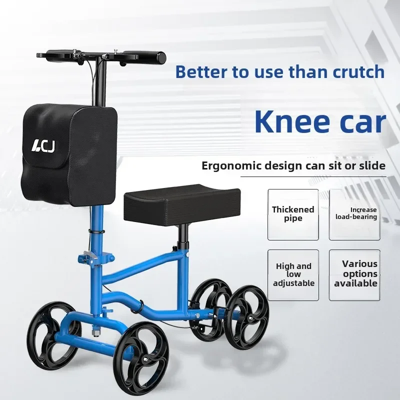 Adjustable Knee Scooter Walker for Elderly Foot Injury Recovery Knee Crutch One-legged Ultra-light Mobility Walker for Disabled