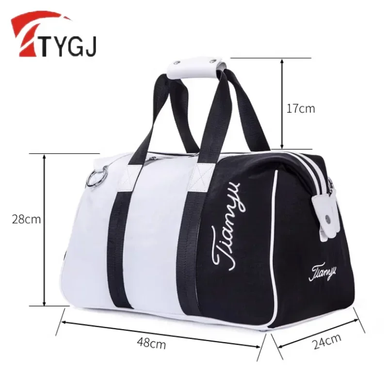 TTYGJ Nylon Golf Bags Portable Big Capacity Golf Clothing Bag with Shoulder Strap Lightweight Travel Pack Independent Shoe Layer