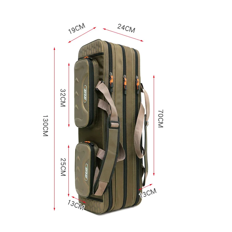 NONE Große Kapazität Angelrute Reel Köder Lagerung Tasche 80 cm-130 cm Dicke Oxford Taschen Angelrute Werkzeuge Lagerung tasche Pesca Tasche für Männer 7