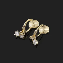 2023 New Zircon Inlaid Integrated Mosquito Incense Disc Ear Clip with No Ear Hole Female Versatile Earrings Gift Wholesale