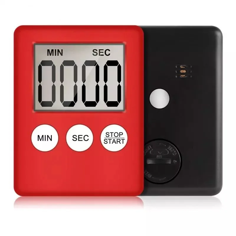 LED Large Screen Display Ultra Thin Timer Mini Kitchen Digital Timer with Battery Magnetic Back