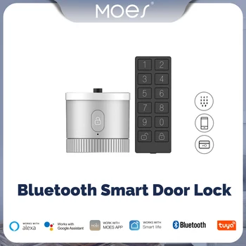 MOES Bluetooth ドアロック銀行グレード AES128 ビット TLS 暗号化 BLE センサーロック解除 Tuya スマート APP 音声制御 Alexa Google EU