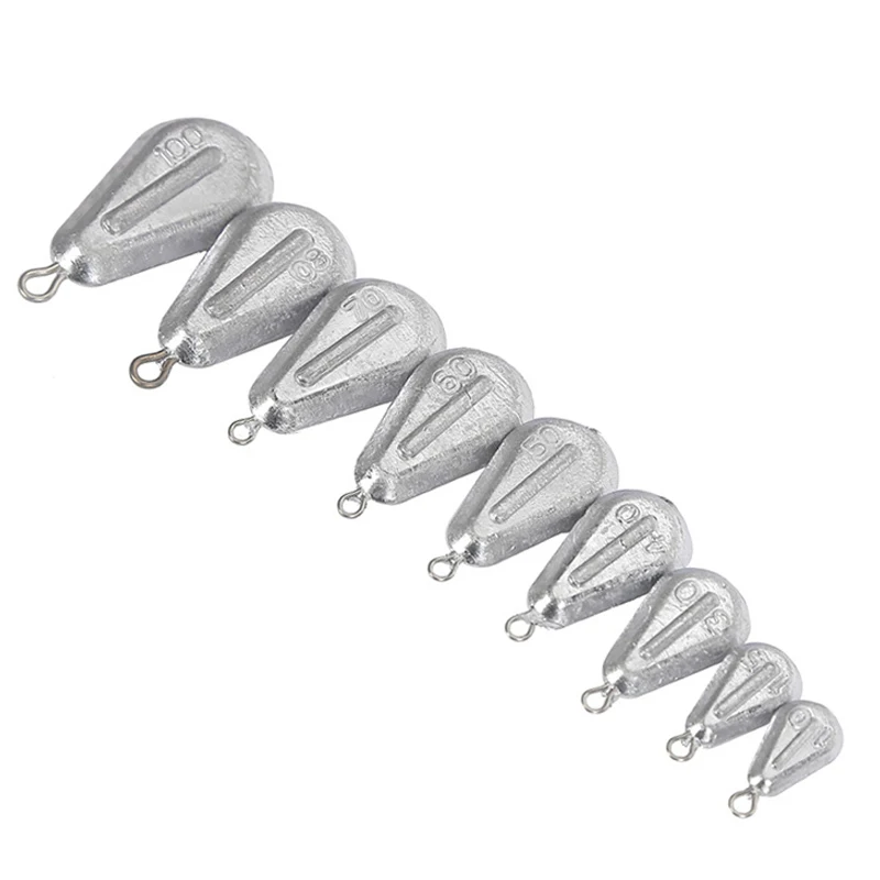 Flaches Bleigewicht mit Aufhängering Angelgewichte 10g/20g/40g/60g/80g/100g/120g/200g/300g Bleigewichte Angelzubehör – Detail 2