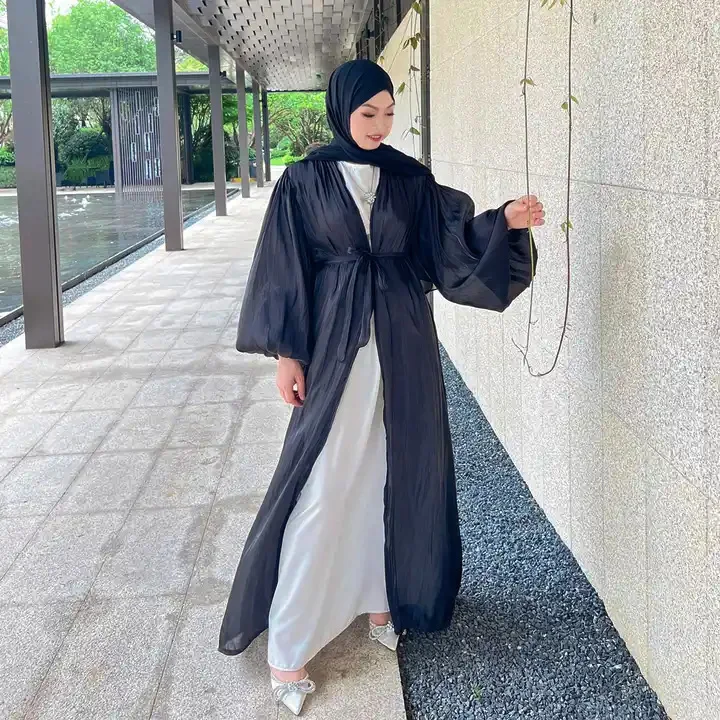 

Abayas for Women Muslim Fashion Dubai Kimono Hijab Shiny Modest Clothing Cardigan Kaftan Open Abaya Party Kebaya Islam Jalabiya