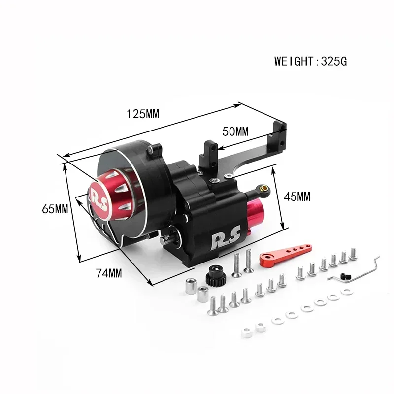 Caixa de engrenagens de transmissão shiftable de 2 velocidades de metal para axial scx10 & scx10 ii iii 1/10 rc crawler carro atualizações peças