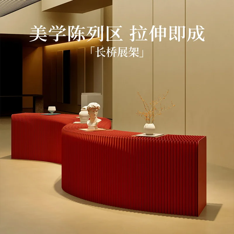 Eighteen Paper Long Bridge , Red Storage , Exhibition Stand, Office Display Rack, Shelf, Folding Displa