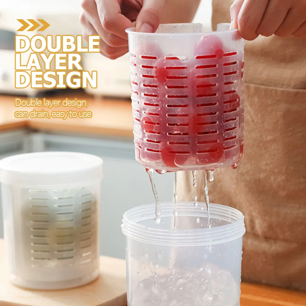 

2Pcs Refrigerator Fruit Container Multiuse Fridge Organizers Wearresistant Reusable Storage Box Daily Freezer Box