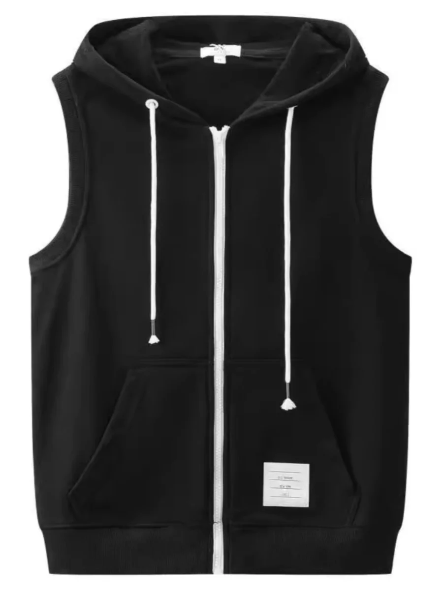 

Large Size Men's Zipper Cardigan Hoodie Vest Svel Sweatirt Jaet 300 Pou Sport Casual Vest Trendy Summer Loose Fit