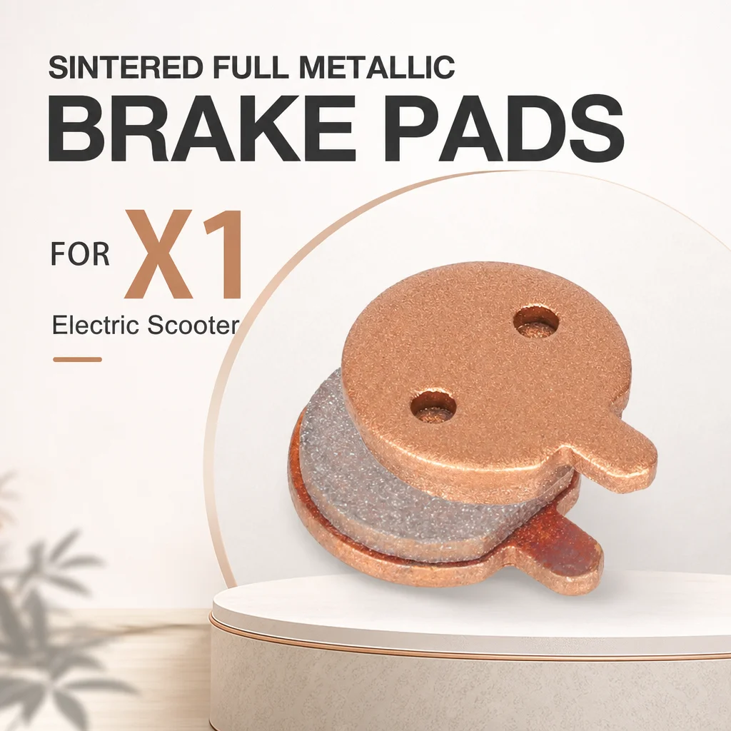 Sintered Full Metallic Brake Pads Bronze for X1 Electric Scooter Disc Brake Caliper High-Temp Replacement Set