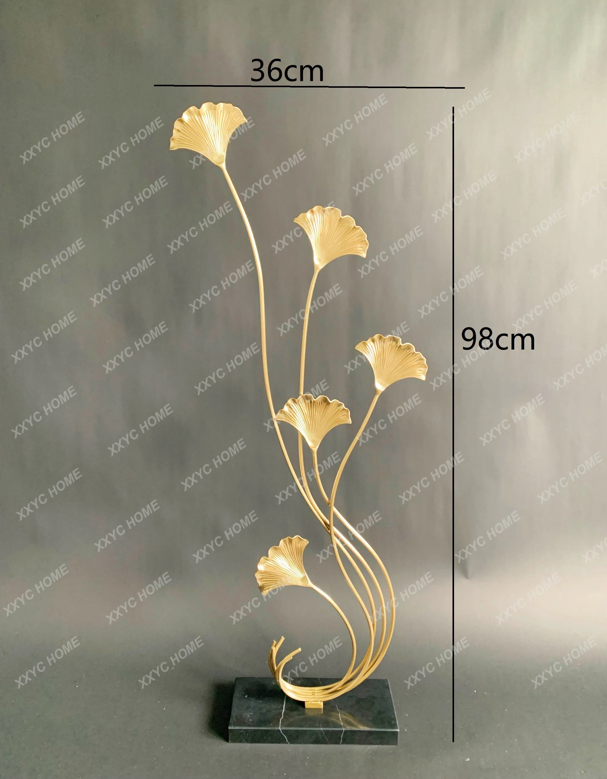 High-grade ginkgo biloba brass ornament porch living room decoration handicraft housewarming