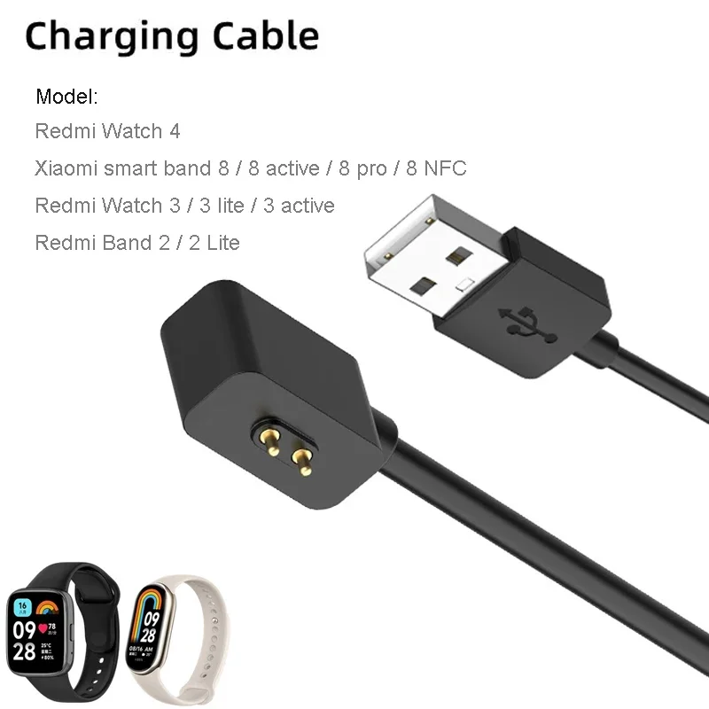 

Magnetic USB Charging Cable for Xiaomi Redmi Watch 4/Band 2 /Watch 3 Lite/youth Power Charge For Xiaomi Mi Band 8/ 8Pro Active