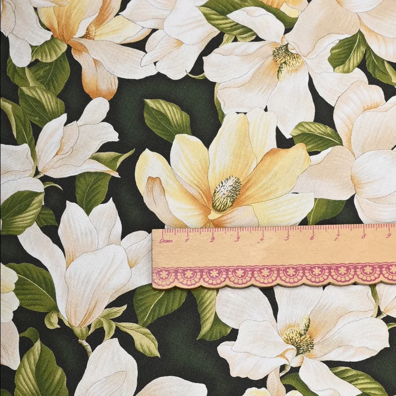 Half Yard Plain National Wind Big Flower Print 100% Cotton Fabric For Handmade DIY Garment Dress Scarf Headcloth Telas CR-1514