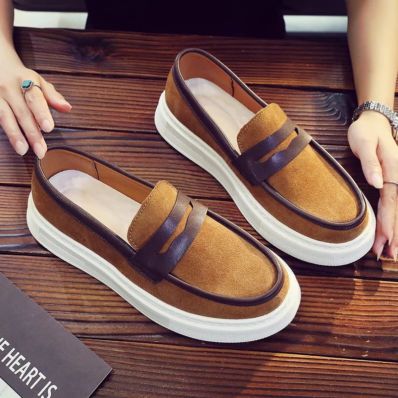 

Мужские лоферы из натуральной кожи в ретро-стиле, легкие, нескользящие, замшевые повседневные туфли, удобные, дышащие, мужские мокасины