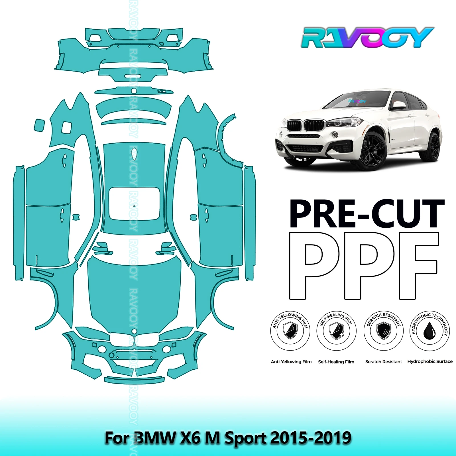 

Precut PPF Paint Protection Film Full Vehicle For BMW X6 M Sport 2015-2019