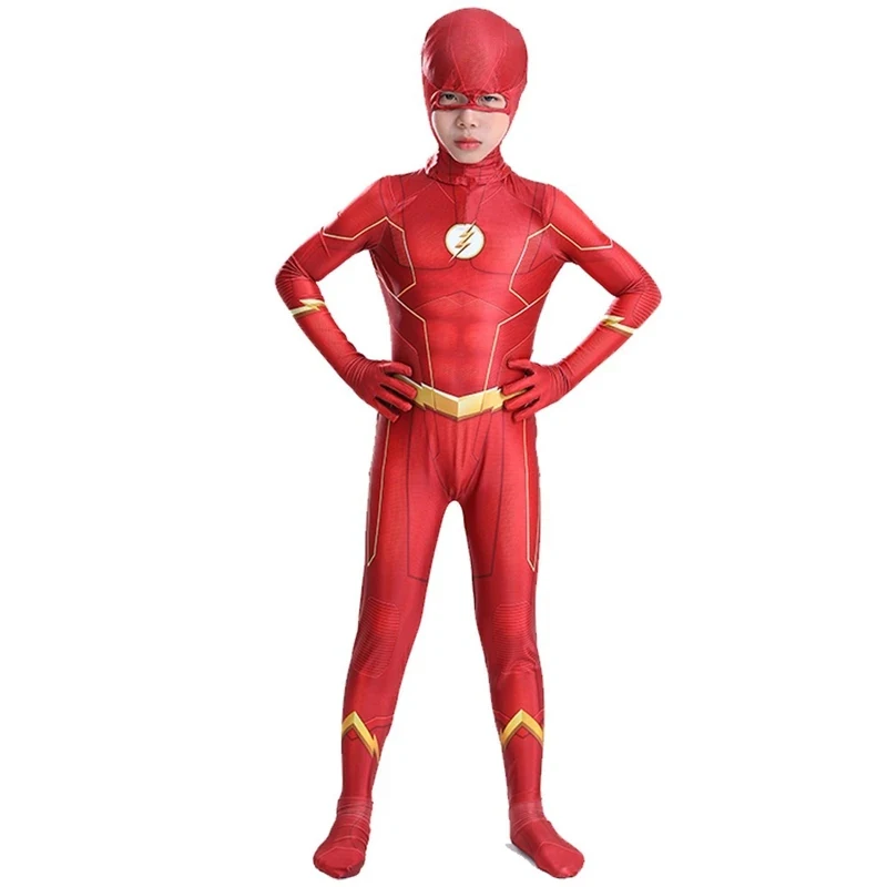 ✦ 2026 ✦ Disfraz de Cosplay de Flash para Niños y Adultos, Traje de Cuerpo Entero con Máscara, Mono de Flash para Halloween, Carnaval y Fiestas ✦