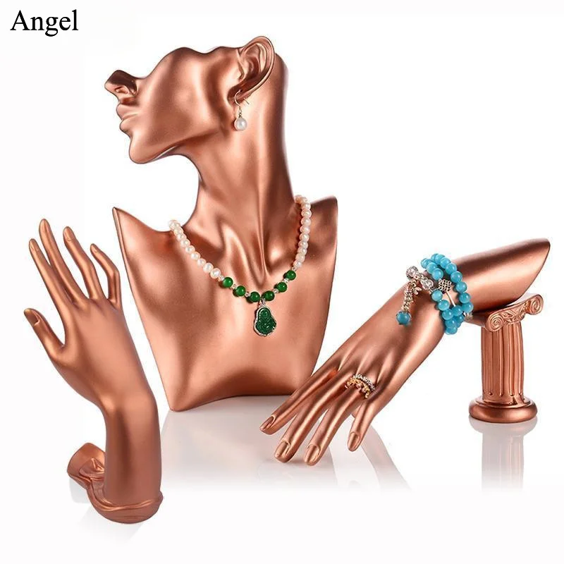 Newly Resin Earrings Ring Necklace Bracelet Jewelry Display 5 Style Mannequin 3 Colors Stand Holder Bangle Watch Jewelry Storage