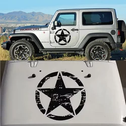 Car Stickers Five-Pointed Stars Battle Damage Reflective Decoration For Door Engine Hood Prado Wrangler Tacoma Pick-up Trunks D2