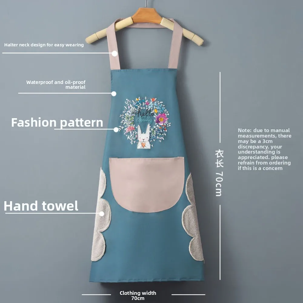 Hand-wiping Kitchen Household Cooking Apron Oil-proof Waterproof Men Women Adult Waist Fashion Coffee Overalls Wipe Hand Apron