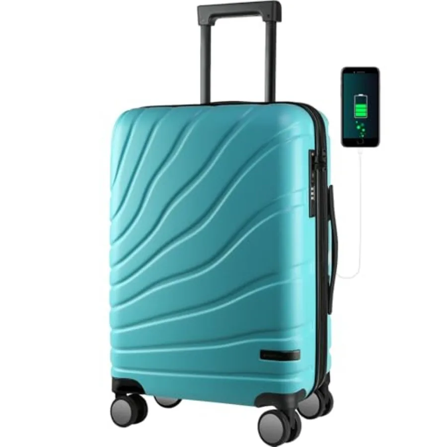 Carry On Luggage with Spinner Wheels and TSA Lock, Expandable Fashionable Hard Shell Suitcase airline approved 20 Inch Carry-On