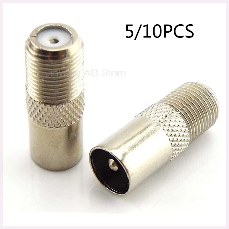 5/10pcs/Lot Aerial Male Adapter F Female To TV Male Converter Satellite Coax Connector Data Sync TV Coaxial Adapter Plug C3