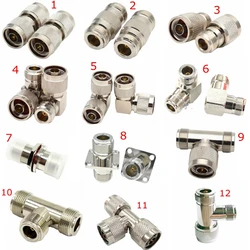 N Type Connector L16 N Male Female 90Degree Right Angle 4hole Flange with O-ring Tee Type 3Way Splitter Bulkhead RF Brass Copper