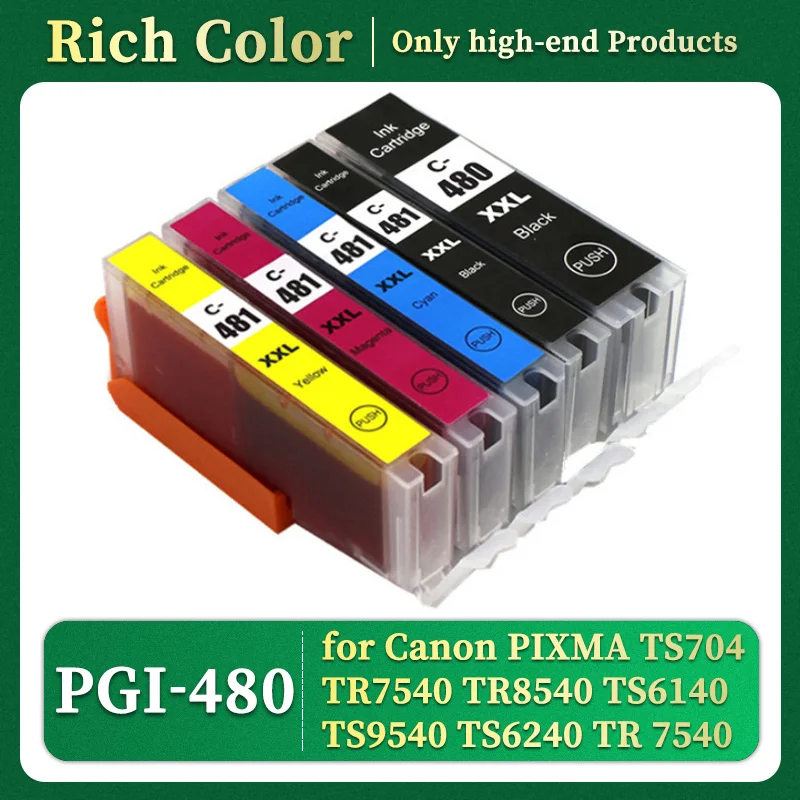 480 481 совместимый с Canon PGI-480 CLI-481 чернильный картридж PIXMA TS704 TR7540 TR8540 TS6140 TS9540 TS6240 TR 7540 принтер