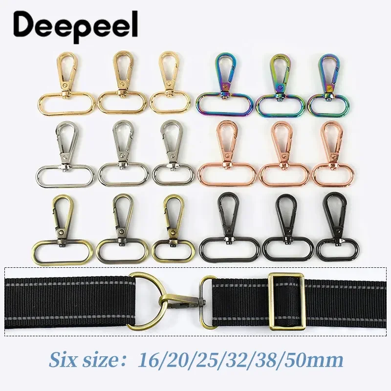 

10Pcs Deepeel 16-38mm Metal Dog Collar Carbiner Buckle Bag Handbag Strap Clip Hook Buckles Key Chain DIY Crafts Accessories